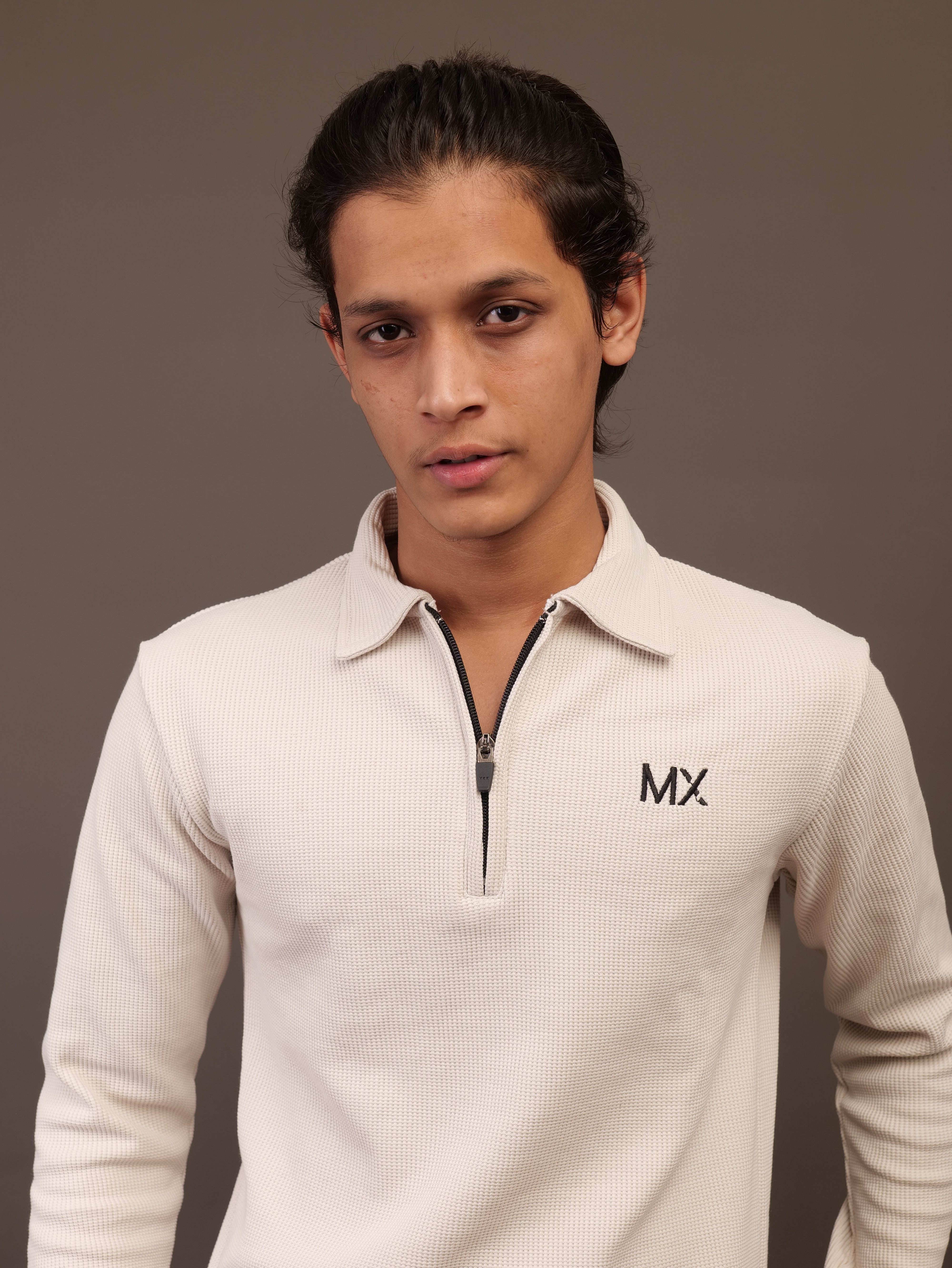 CLASSIC FULL SLEEVES POLO - CREAM