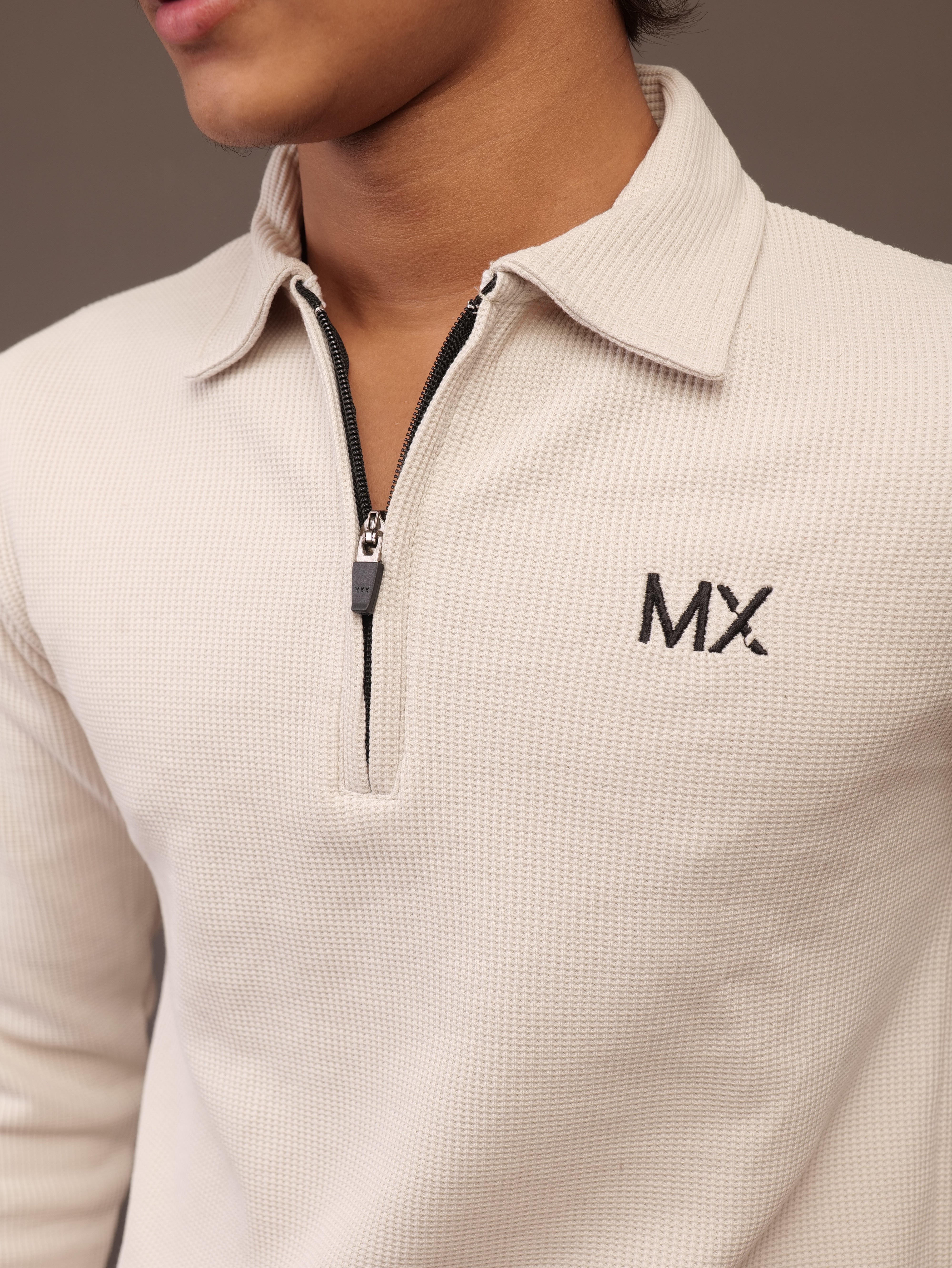 CLASSIC FULL SLEEVES POLO - CREAM